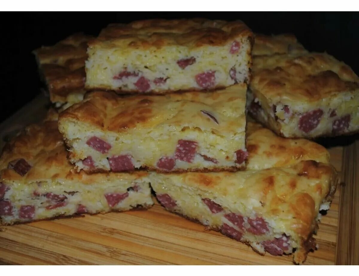 Пироги на скорую руку рецепты фото Пирог с сыром и колбасой . А Таня знает Дзен