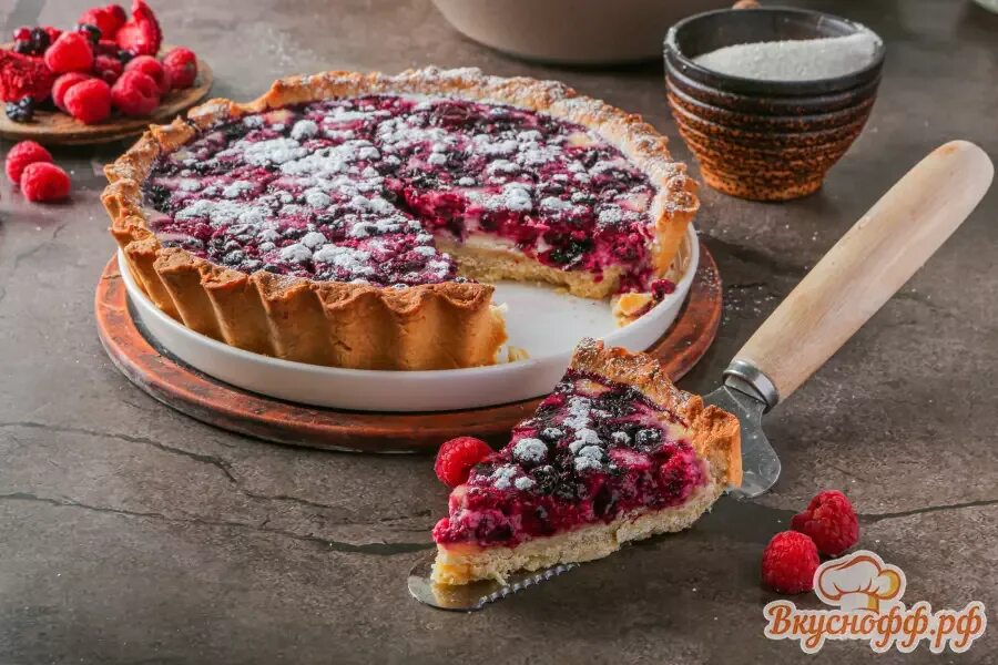 Пироги открытые с ягодами рецепты фото Песочный пирог с ягодами, рецепт пошаговый с фото