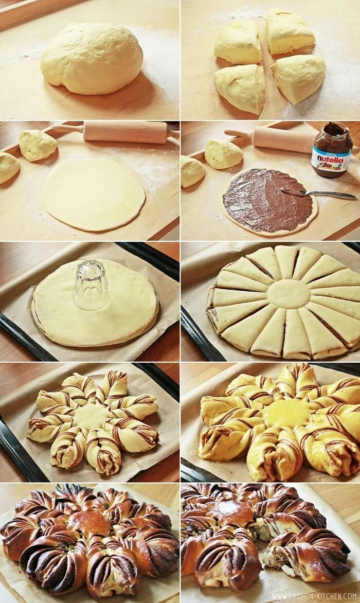 Пироги пошагово фото с дрожжевого теста Nutellablume - perfekte Kombi aus Hefeteig & Nutella - Fashion Kitchen Nutellabl