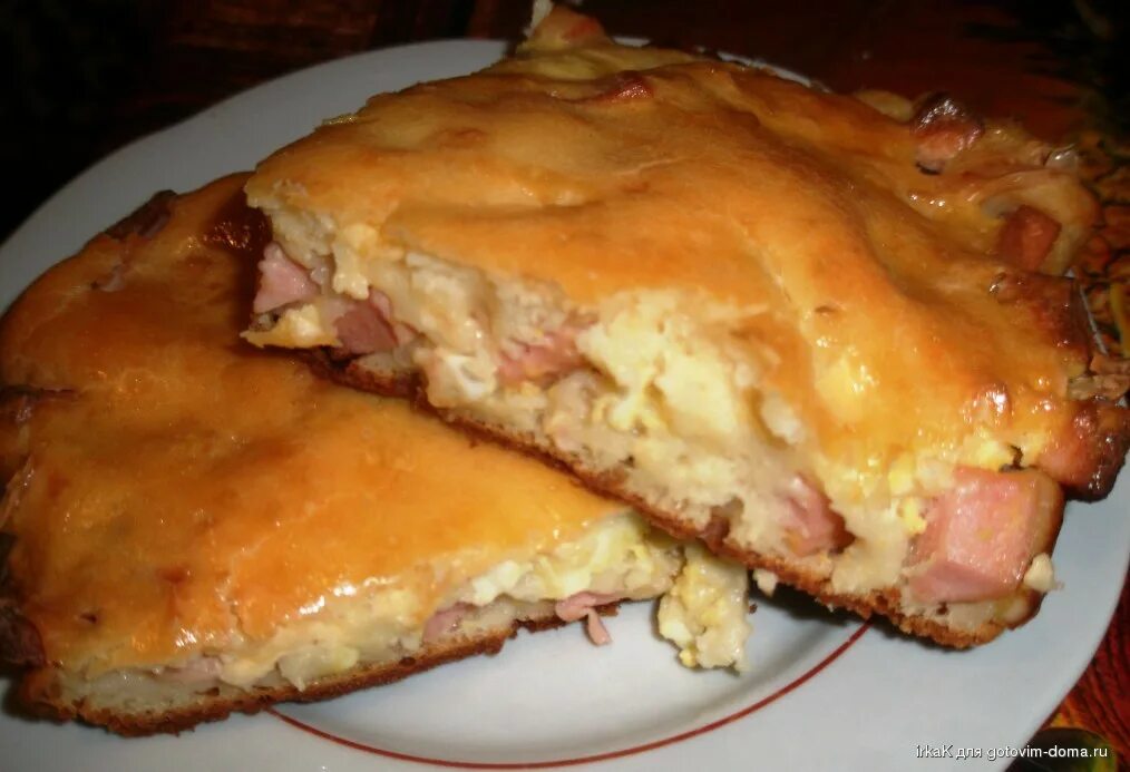Пироги с колбасой рецепты с фото Заливной пирог с колбасой и сыром * Пироги, пирожки Страница 9