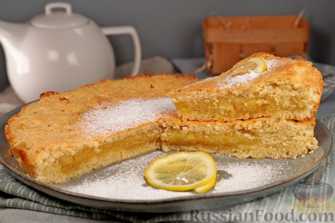 Пироги с лимоном с фото Рецепт: Лимонный пирог из песочного теста на сметане на RussianFood.com