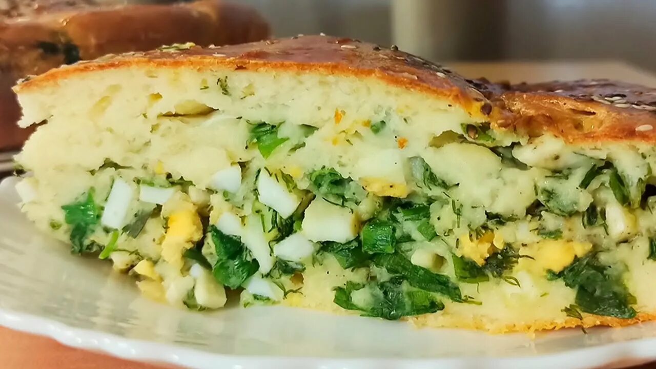 Пироги с луком и яйцом фото Домашний Пирог с луком и яйцом для ленивых! Заливной пирог с луком и яйцом в дух