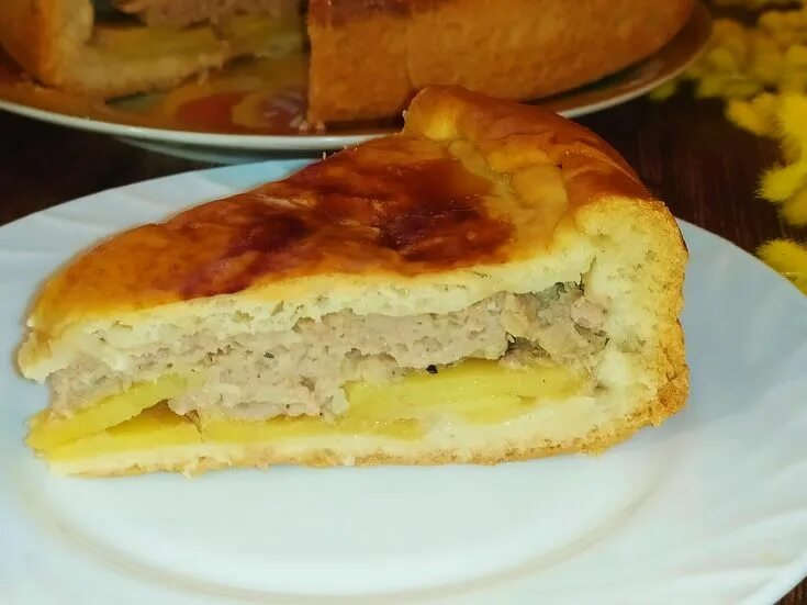 Пироги с мясом в духовке фото Пирог мясной с картошкой Пирог с фаршем, Рецепты еды, Пироги с фаршем