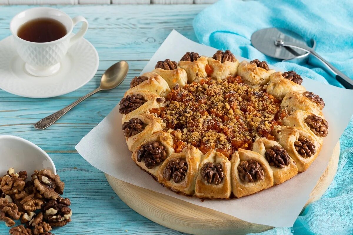 Пироги с орехами рецепт с фото Пирог с курагой и грецкими орехами - Zira.uz