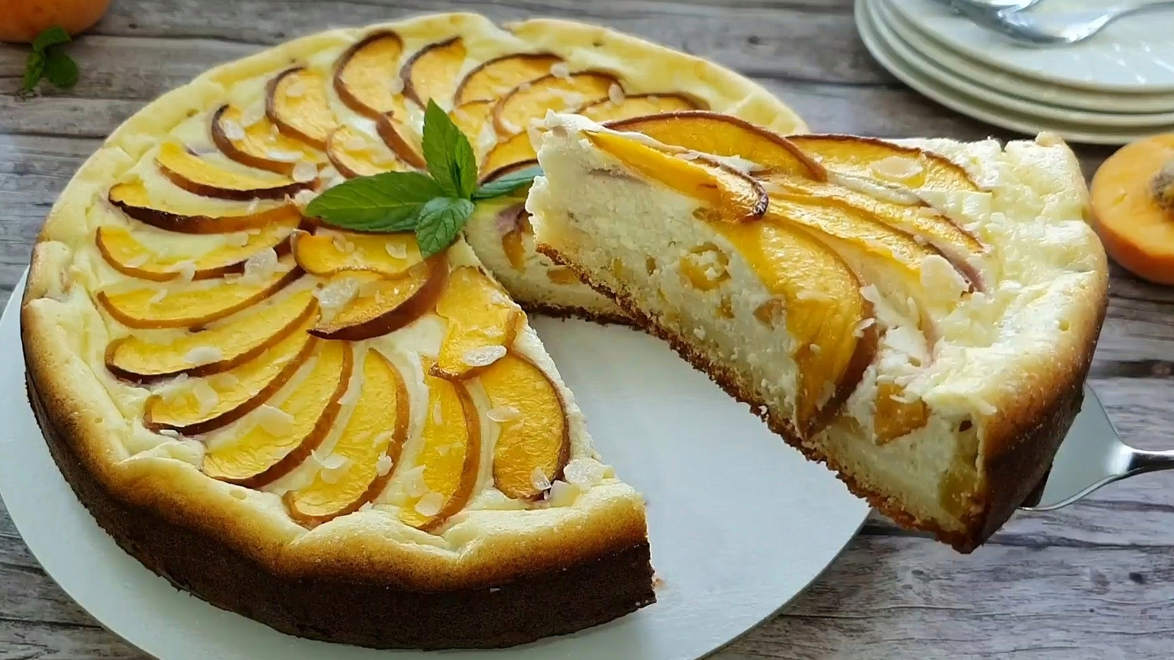 Пироги с персиками с фото Пирог с персиками и творогом в духовке