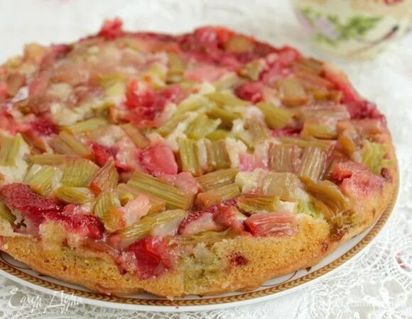 Пироги с ревенем рецепты с фото Пирог с ревенем и клубникой, пошаговый рецепт на 1990 ккал, фото, ингредиенты - 