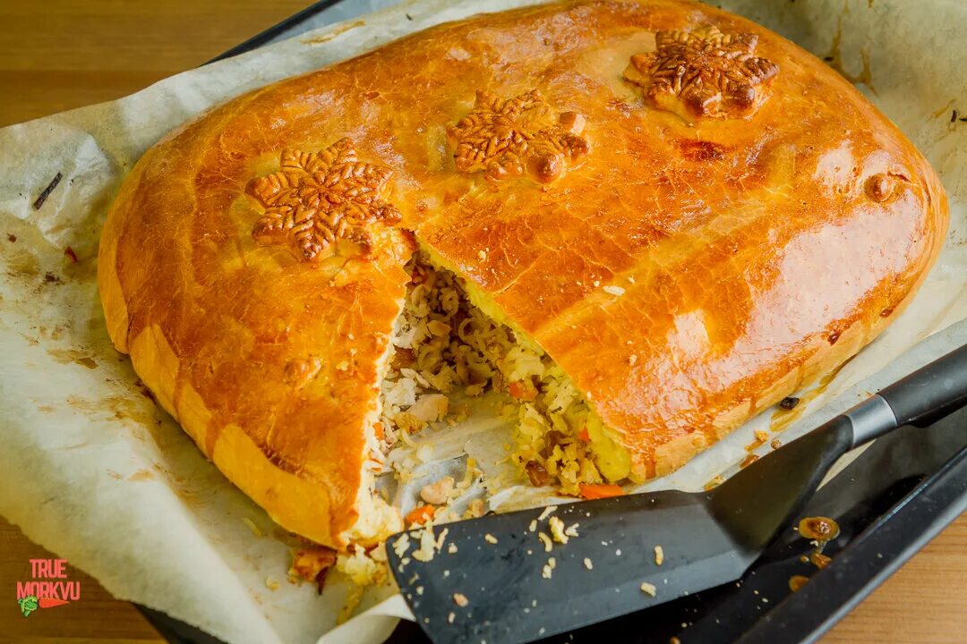 Пироги с рисом рецепты с фото Пирог с курицей, рисом и изюмом True Morkvu Вкусно о вкусном Дзен