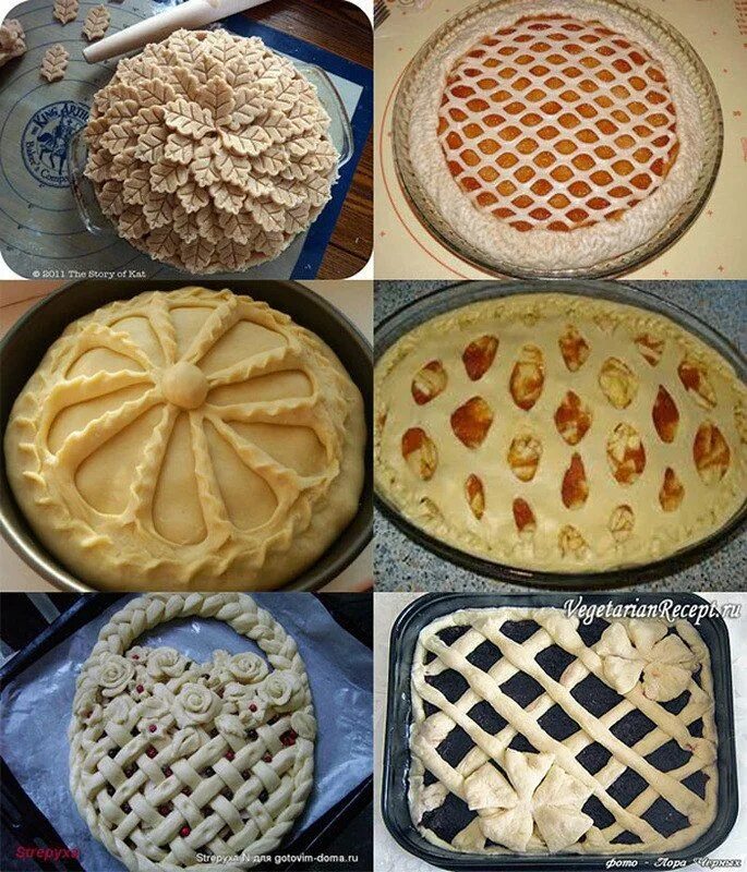 Пироги украшенные тестом фото Красивое оформление выпечки 36 фотографий Pie decoration, Perfect desserts, Dess