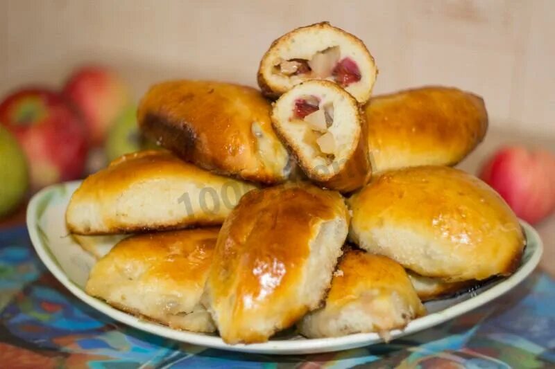 Пирожки с яблоками пошагово фото Пирожки с грушей и яблоком - 2 рецепта - 1000.menu