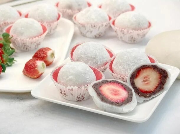 Пирожное моти фото в домашних условиях cute, mochi, strawberries, strawberry, yummy Ẩm thực, Nướng bánh, Công thức món 