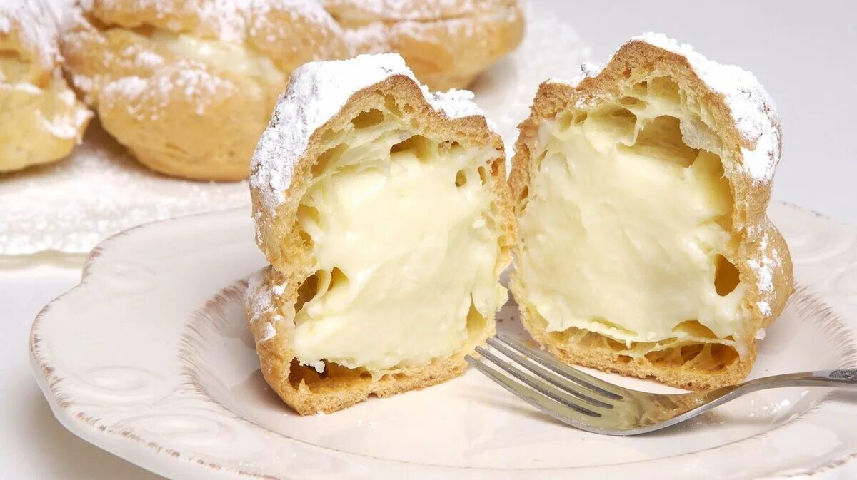 Пирожное заварным кремом фото Эклеры классические с заварным кремом Готовим Вкусно с Таней Дзен