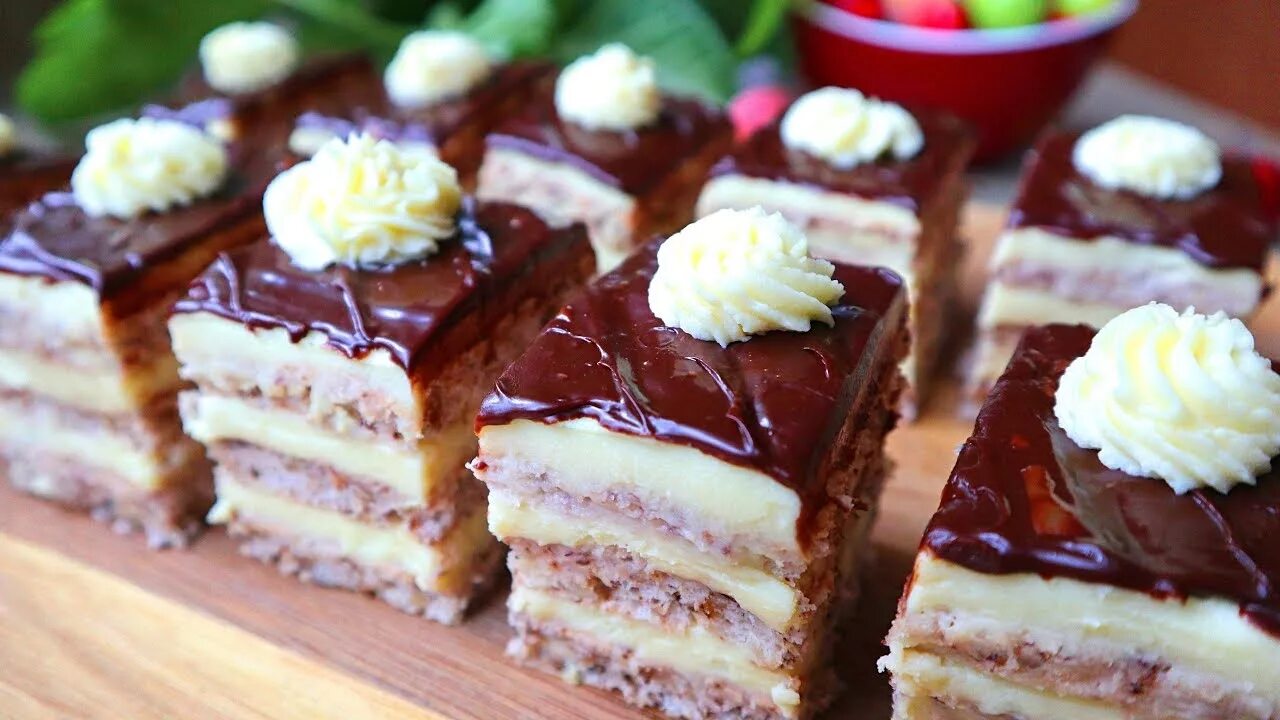 Пирожные домашние простые рецепты с фото Вкуснее, Чем в Магазине! Ореховое Пирожное - ТАЕТ ВО РТУ! Walnut cake - YouTube