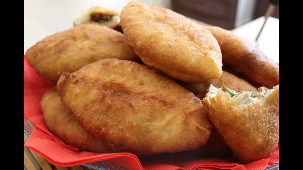 Пирожок с картошкой жареный фото Жареные пирожки с мясом - YouTube