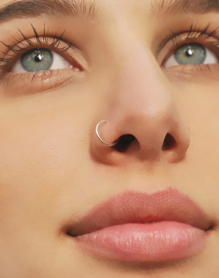 Пирсинг носа кольцо фото 24 22 20 Gauge Nose Ring/sterling Silver Nose Ring/cartilage Hoop Earring/24 Gau