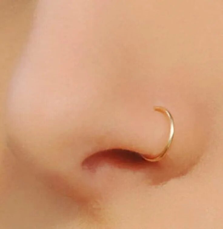 Пирсинг носа кольцо сбоку фото Faux anneau de nez doré sans piercing, faux anneau de nez de 10 à 6 mm, anneau d