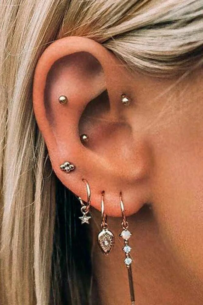 Пирсинг ушей фото женские Pin on ears Piercings for men, Earings piercings, Types of ear piercings