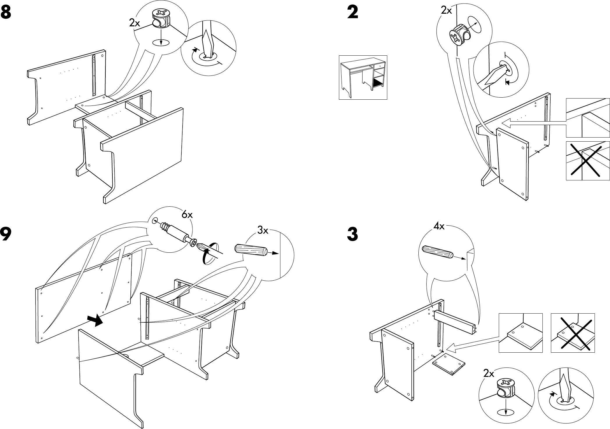 Письменный стол икеа инструкция по сборке Manual Ikea Robin buro (page 5 of 6) (English, German, Dutch, Danish, French, It