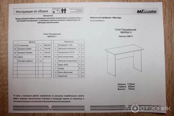 Письменный стол letta инструкция по сборке Отзыв о Стол письменный Hoff Милан 5 Стол и ничего лишнего.