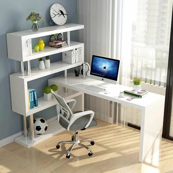 Письменный стол с полкой фото Louis Fashion Computer Desks Modern Simple Manande Board - AliExpress Computer d