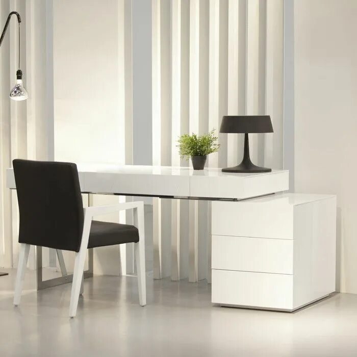 Письменный стол современный дизайн J&M Furniture Loft Computer Desk & Reviews AllModern Modern white desk, Office f