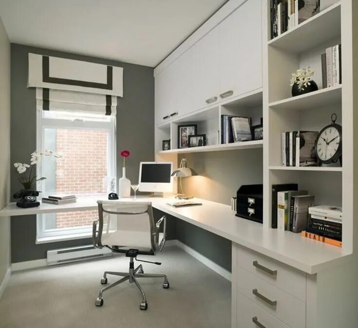 Письменный стол в интерьере комнаты home office planejado Small home offices, Cheap office furniture, Home office de
