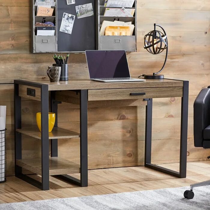 Письменный стол в стиле лофт Mercury Row Theodulus 1 Drawer Computer Desk & Reviews AllModern Home office