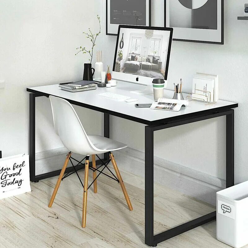 Письменный стол в стиле лофт Письменный стол Лофт MADXRACER KING LK15/WHITE-BLACK