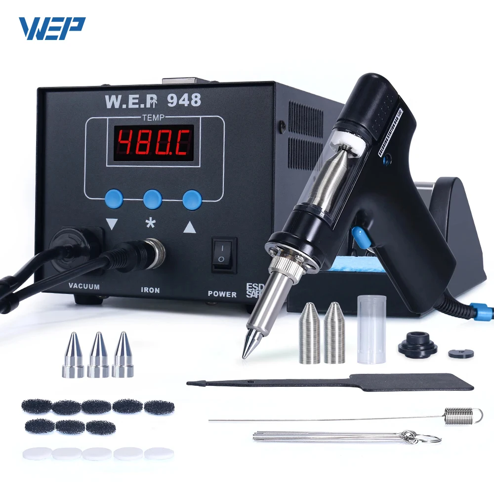 Пистолет для распайки wep 948 Станция для распайки WEP 90 Вт со съемным пистолетом для распайки ESD, безопасны
