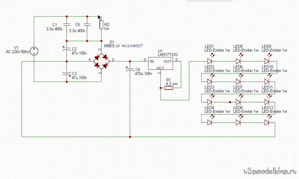 Питание светодиодного светильника своими руками Led лампа на 10w