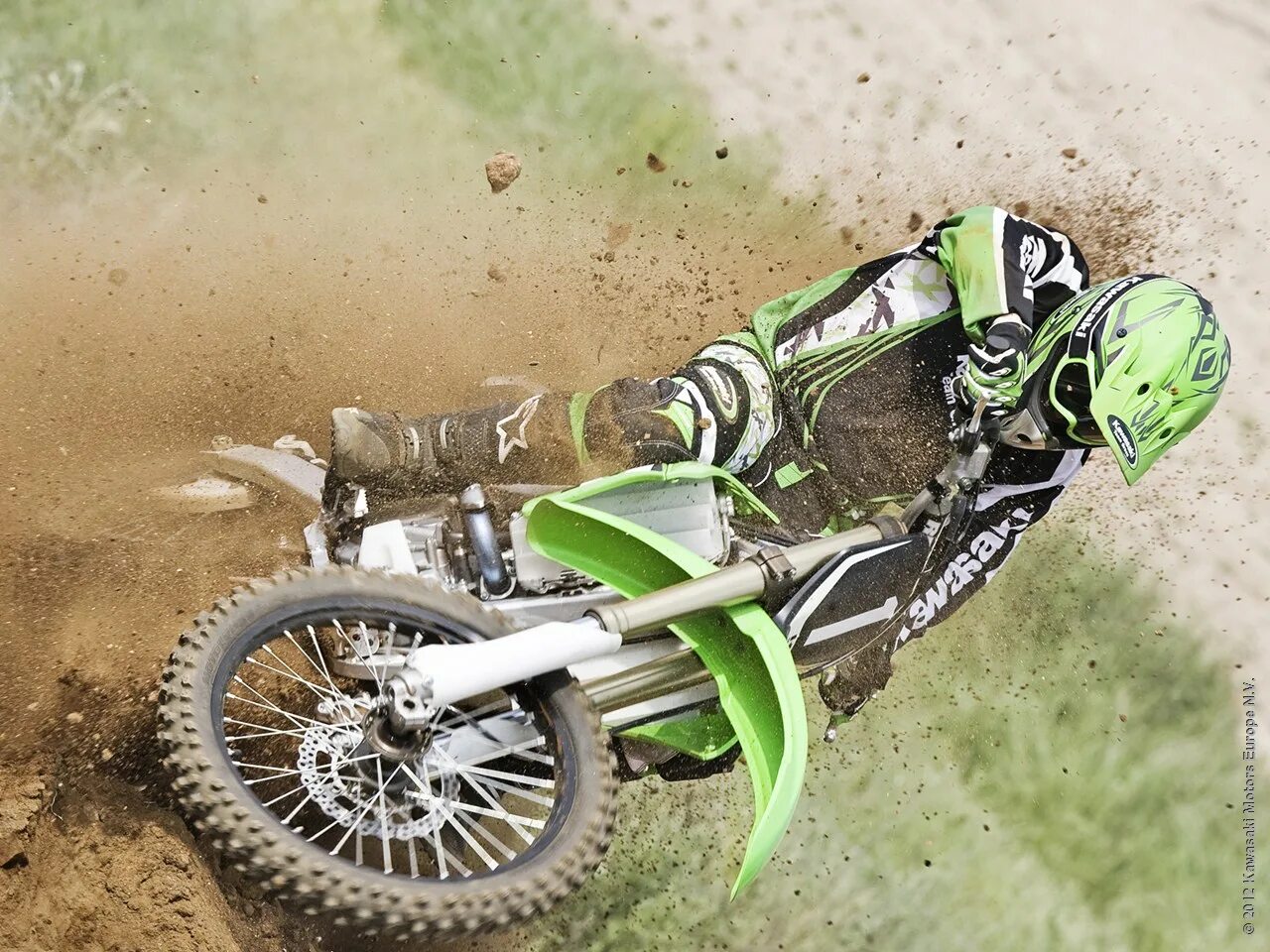 Питбайк красивое фото на обои Галерея Kawasaki KX250F - 2008 Major Kawasaki - официальный дилер Кавасаки в Мос