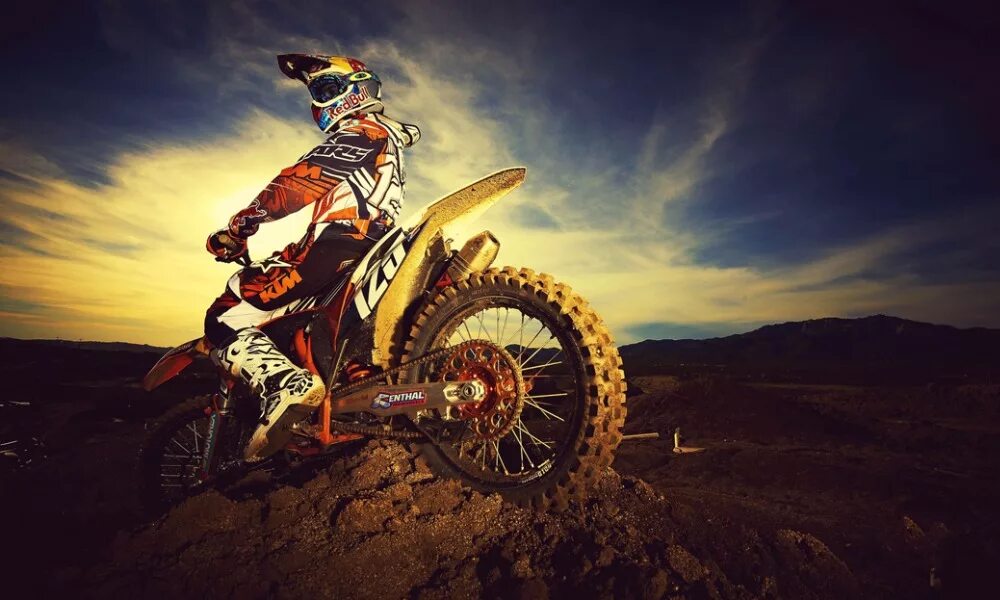 Питбайк красивое фото на обои Motocross Dirt Bike Jump Sport Mural Gymnasium Poster Art Cloth Fabric Poster 40