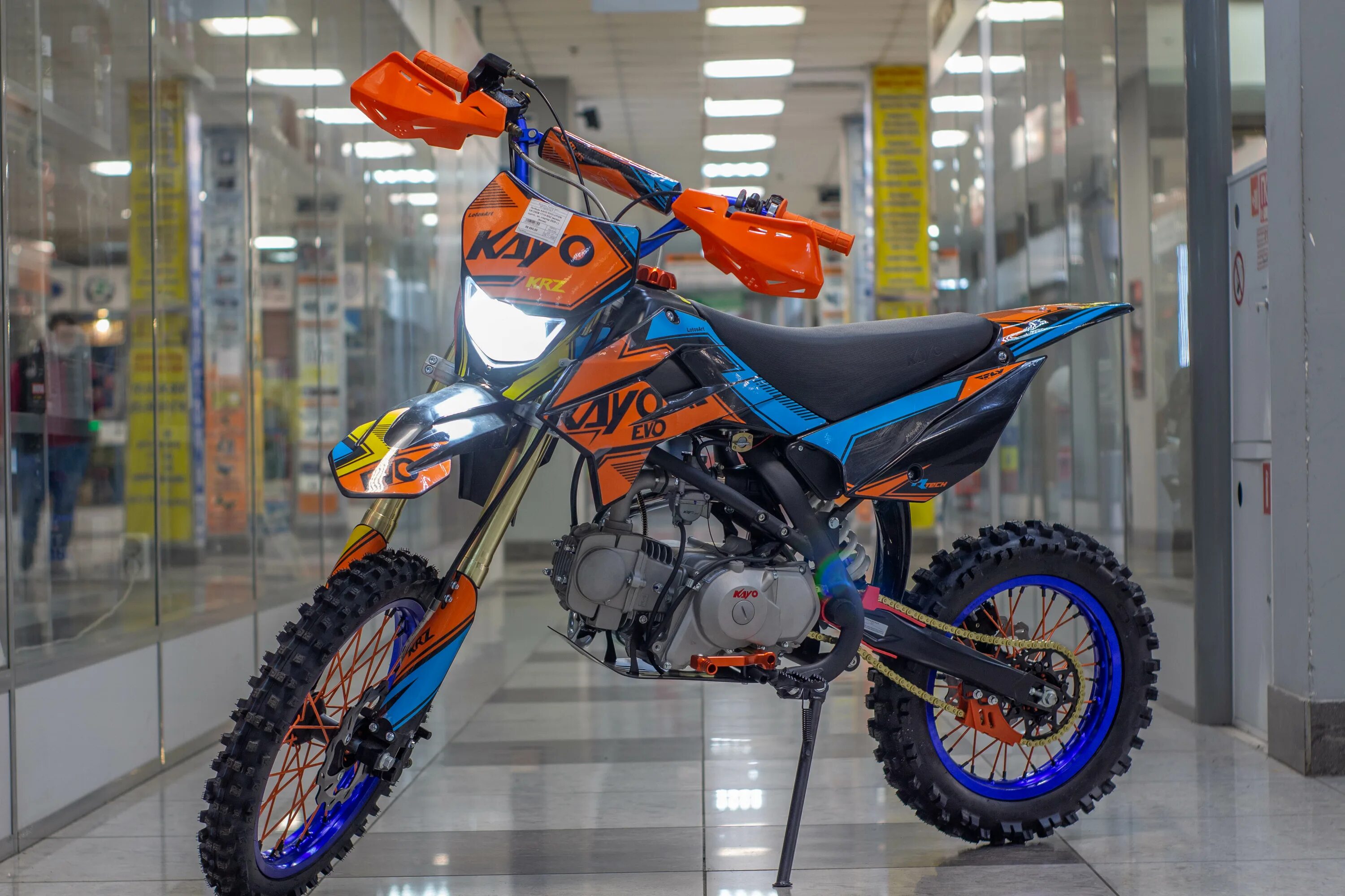 Питбайк мотоцикл типы мотоциклов цена и фото Питбайк KAYO EVOLUTION YX125EM 17/14 KRZ (механ. сцепл., эл. стартер 2020 г.
