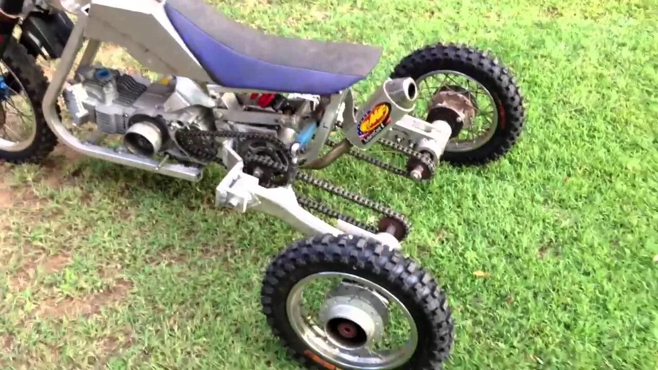 Питбайк самоделка Tilting trike pit bike - YouTube
