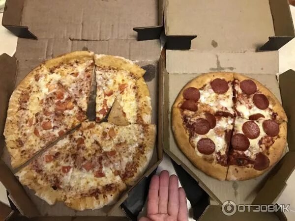 Пицца 25 см фото сравнение Отзыв о Пиццерия "Domino's Pizza" (Россия, Москва) доминос с доставкой и на выно