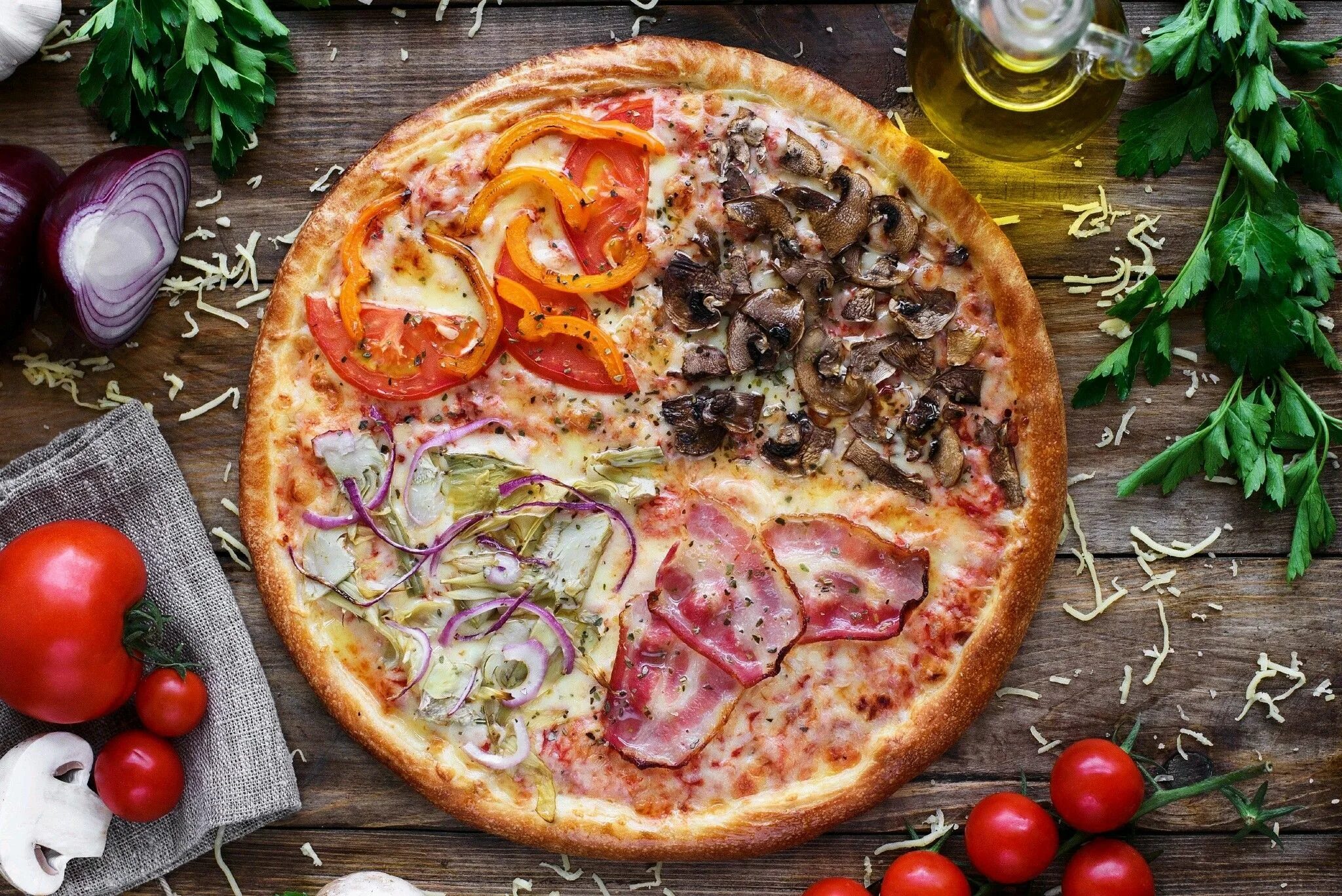 Пицца 4 сезона фото Pin by Tước Thức on Food Food, Vegetable pizza, Pizza