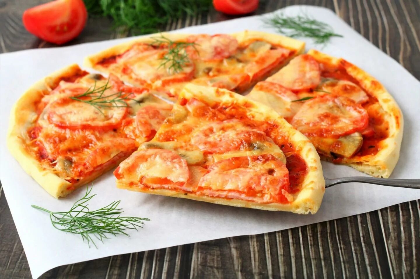 Пицца без дрожжей фото Грибы мясо томатная паста - 44 рецепта - 1000.menu