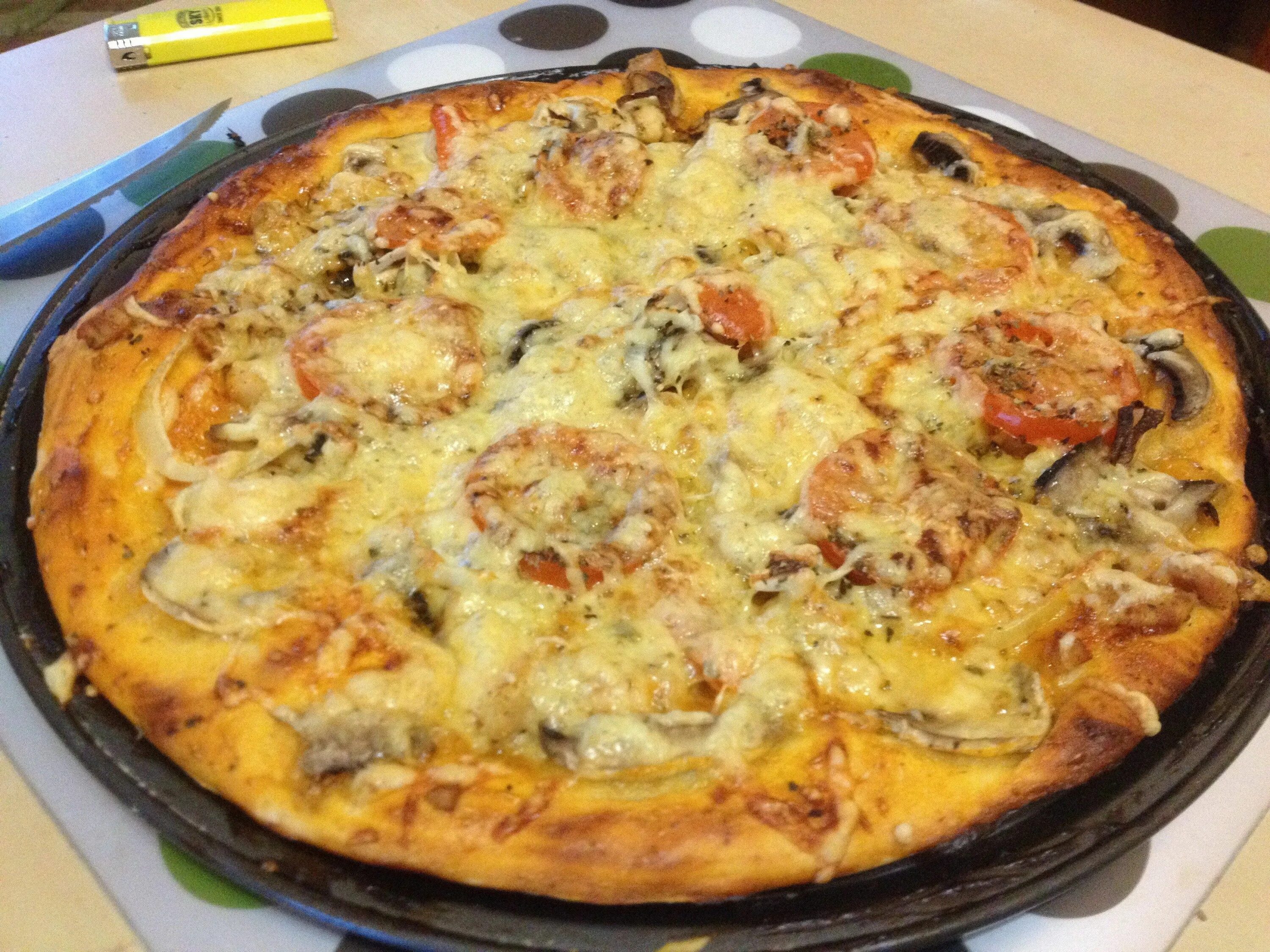 Пицца домашняя рецепты пошаговые фото Домашняя пицца с курицей и грибами. Рецепт Рецепт Еда, Пицца с курицей, Кулинари