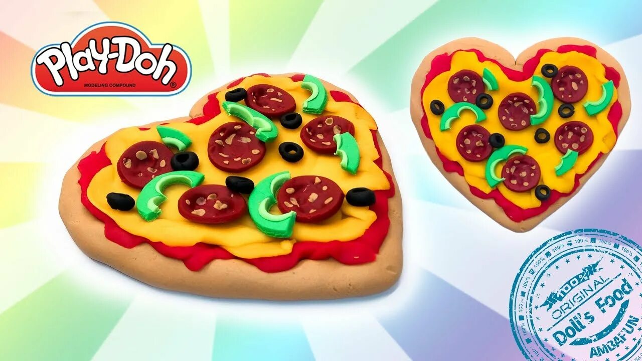 Пицца из пластилина для детей фото How to Make Play Doh Pizza. Dolls Food. Play Doh Videos - YouTube