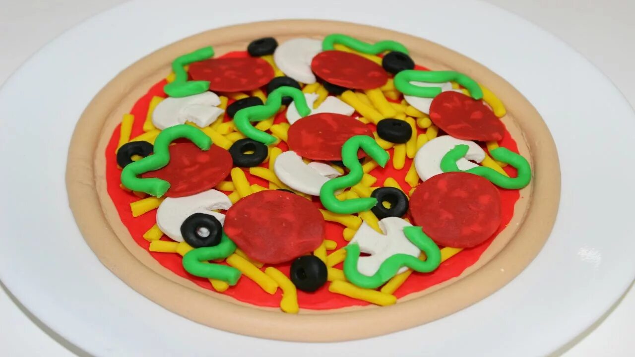 Пицца из пластилина фото Play Doh Pizza Super Easy by Tiger Tomato - YouTube