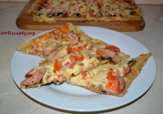 Пицца из слоеного бездрожжевого теста фото Пицца с курицей и ананасами на слоеном тесте фото - Тоши Суши