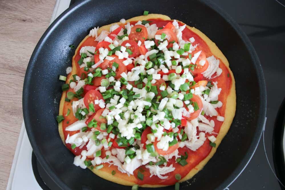 Пицца минутка на сковороде фото Пицца минутка на сковороде - 100ккал на кусочек! Healthy Food.Вкусно и полезно Д