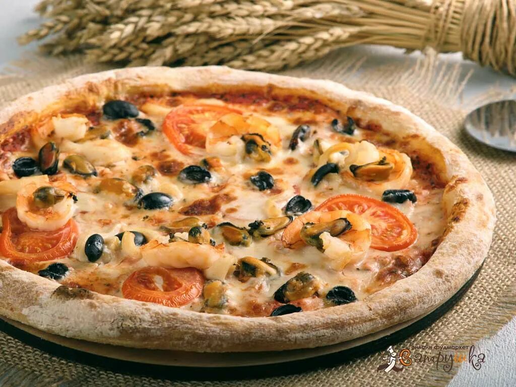 Пицца морская фото Заказать Pitstsa Morskaya 570gr за 0 руб. в Челябинске с доставкой - Ватрушка