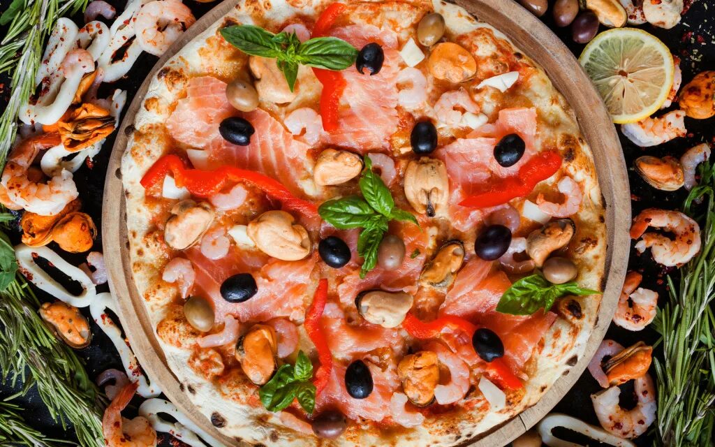 Пицца морская фото Какие морепродукты добавить в начинку для пиццы?