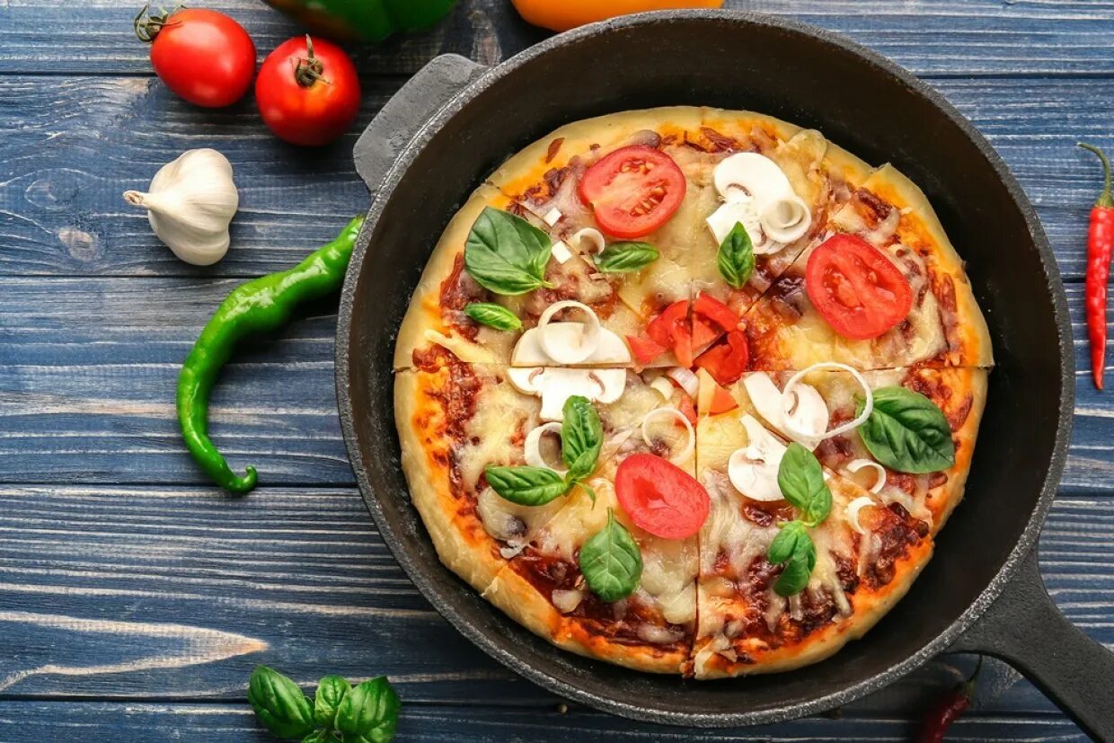 Пицца на газу фото Пицца с шампиньонами и базиликом - простой и вкусный рецепт, как приготовить пош