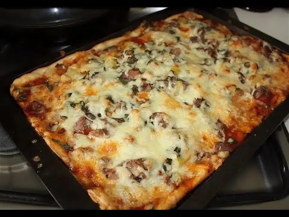 Пицца на протвине фото Проще Простого! Вкуснейшая ПИЦЦА из слоеного теста! Такую пиццу вы еще не ели. В