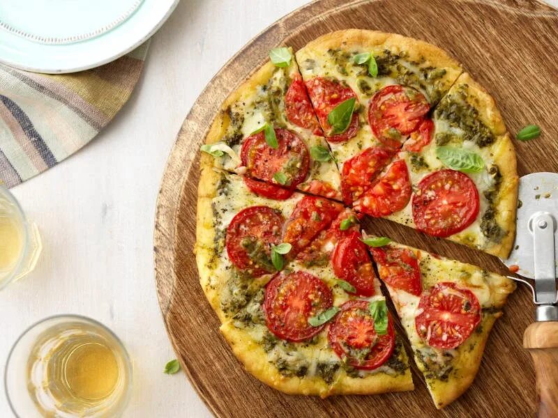 Пицца песто рецепт с фото Pesto Sauce Pizza with Tomatoes & Mozzarella Barilla