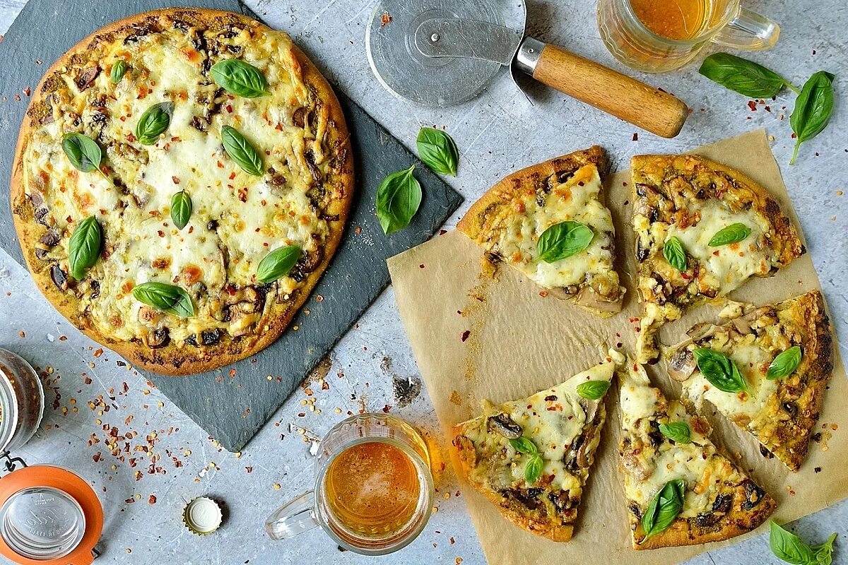 Пицца песто рецепт с фото Mushroom And Basil Pesto Pizza