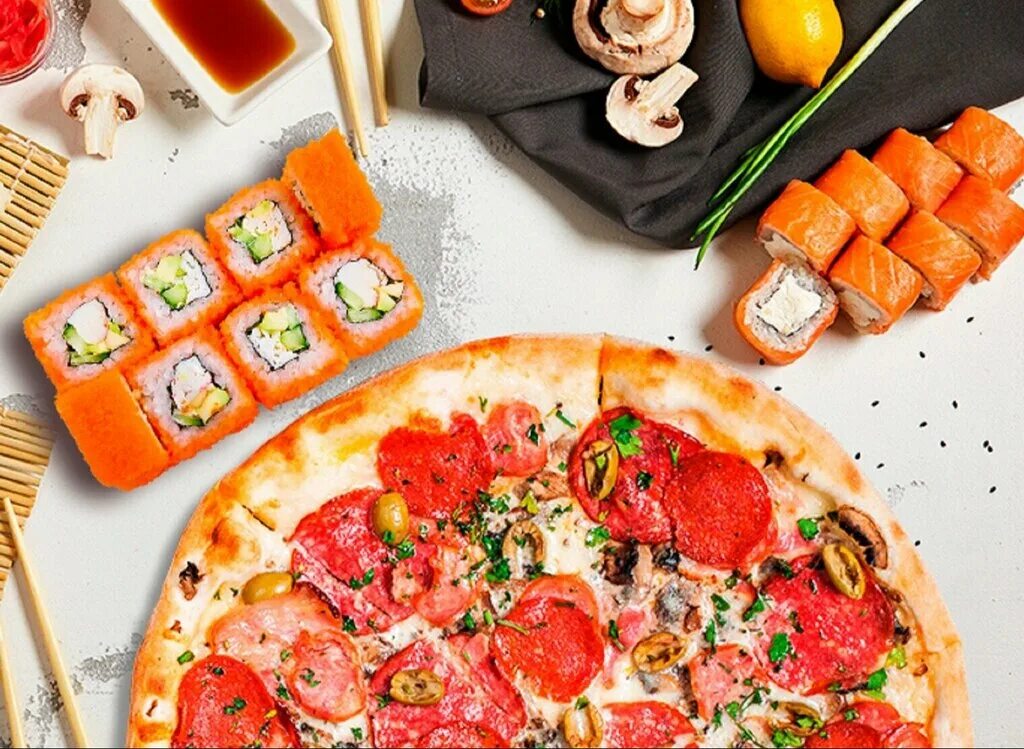 Пицца роллы фото Permanently closed: K-3d, sushi bar, Moscow Region, Kashira, Ozherelye Microdist