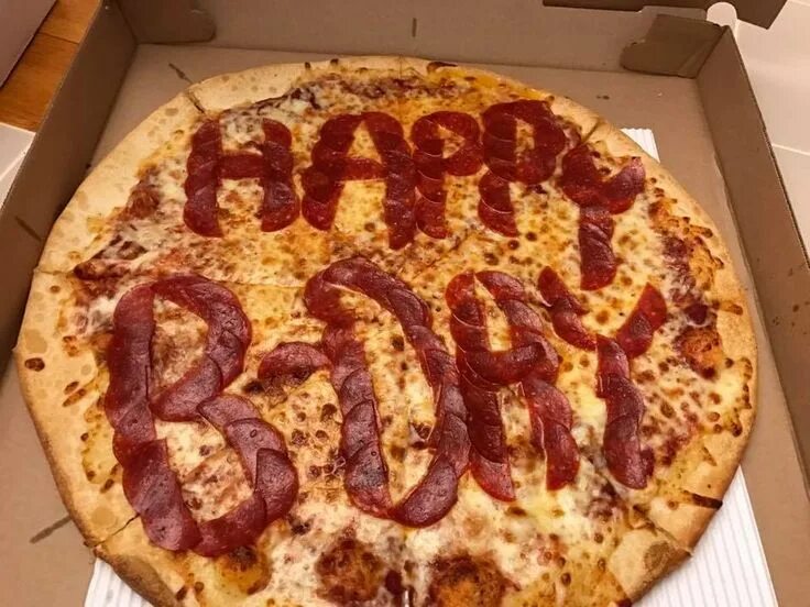Пицца с днем рождения фото I requested the pizza to say happy b-day was not disappointed http://ift.tt/2dIf