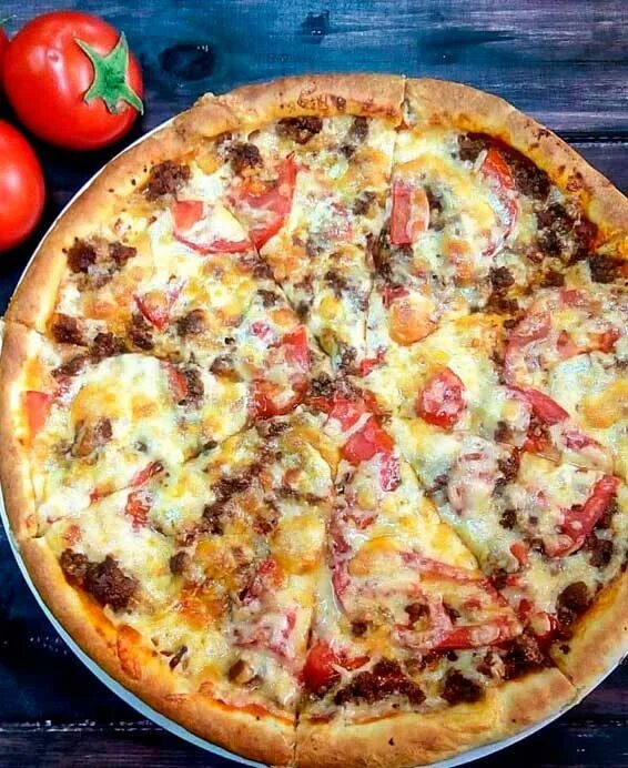 Пицца с фаршем фото Заказать пиццу Мясной микс в Симферополе с доставкой